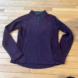 Mountain Hardwear Sweater Jacket Womens M Purple Full Zip Stand Collar
